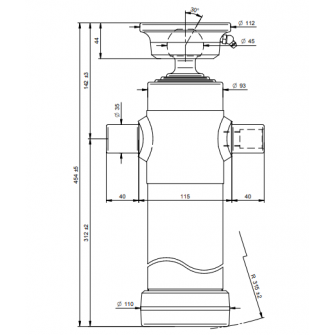Teleskopski cilinder 3 stopnje 5 ton 893mm s kroglo 2035S
